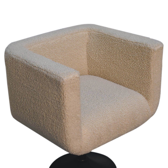 Boucle Swivel Chair - Cream