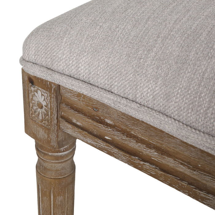 French Country Style Dining Chair With Upholstered Seating And Fluted Legs