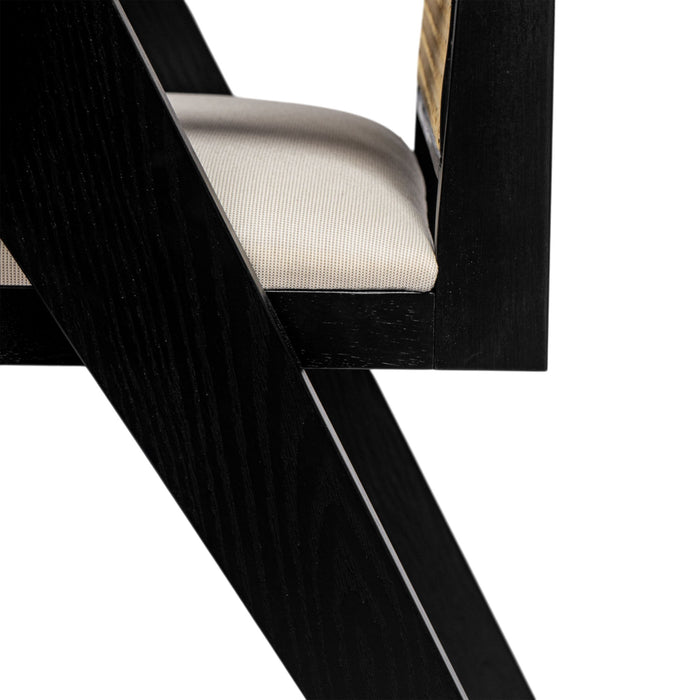 Chandigarh Farmhouse Style Cane Upholstered Dining Chairs (Set of 2)