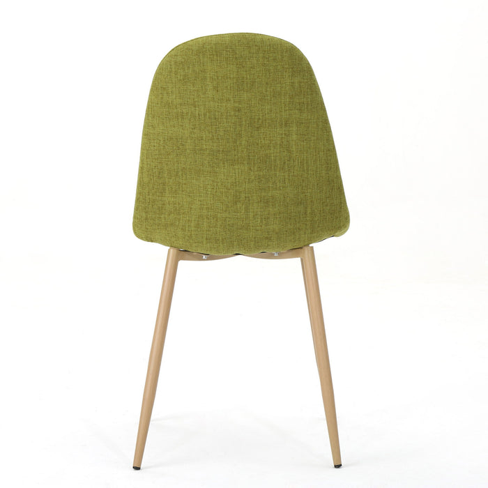 Modern Minimalist Fabric Dining Chair With Iron Legs