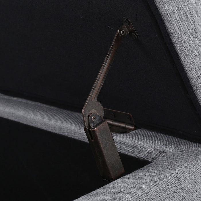 Contemporary Storage Ottoman Bench With Polyester Upholstery