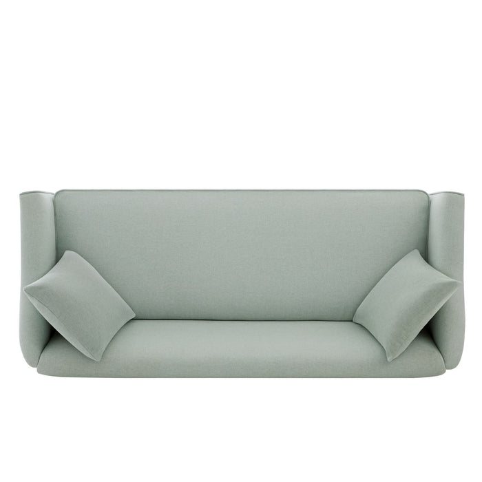 3 Seater Sofa With Wrap Around Armrests And Throw Pillows