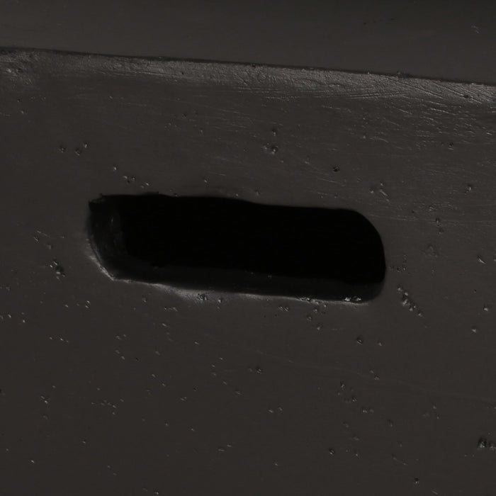 Outdoor Square Mgo Wood Burning Fire Pit - Dark Gray