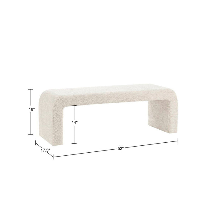 Modern Contemporary Waterfall Bench - Cream