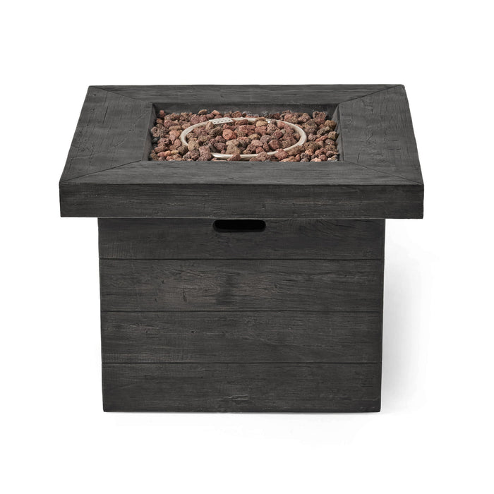 Anchorage - Wood Square Fire Pit 40, 000 Btu - Gray