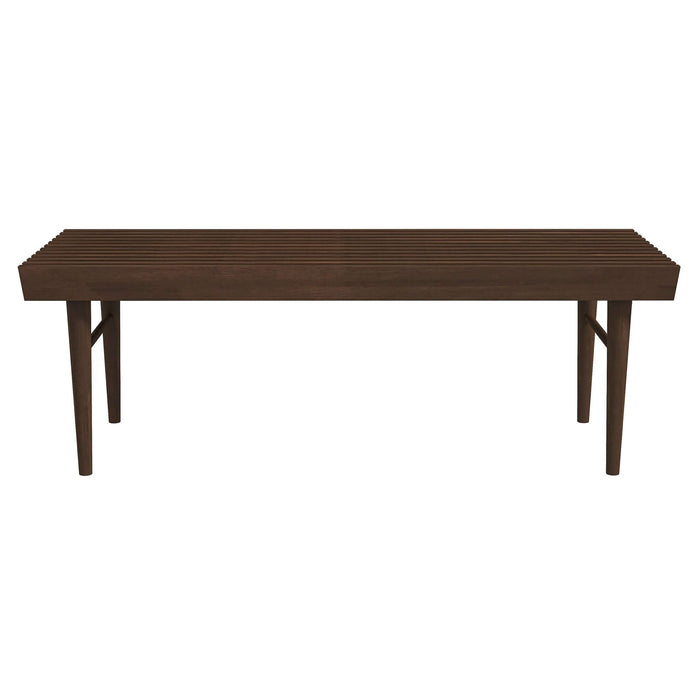 Mia - Mid-Century Modern Bench - Dark Brown