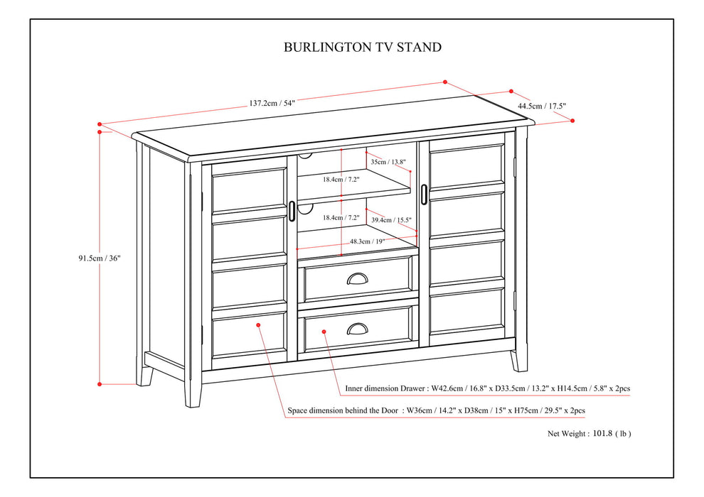 Burlington - Handcrafted Tall TV Media Stand
