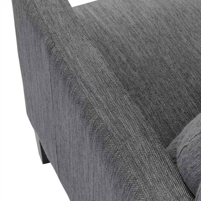 Contemporary Club Chair With Upholstered Fabric And Rubberwood Legs