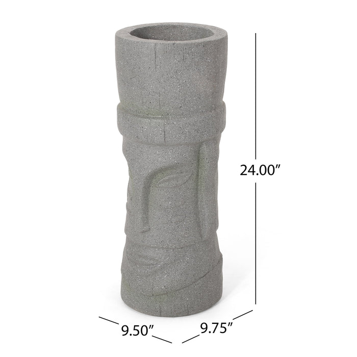 Classic Flower Planter With Magnesium Oxide Material - Stone Gray