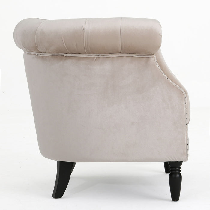 Celestialis - Upholstered Club Chair With Tub Design And Rolled Recessed Armrests