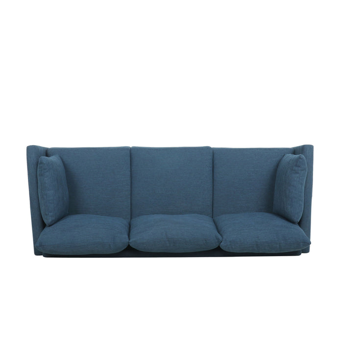 Diaphanous - Upholstered 3 Seater Sofa With 2 Accent Pillows And Wood Legs