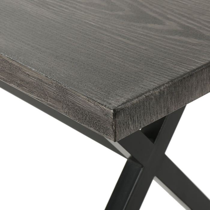 Modern Aluminum Outdoor Dining Bench With X Base