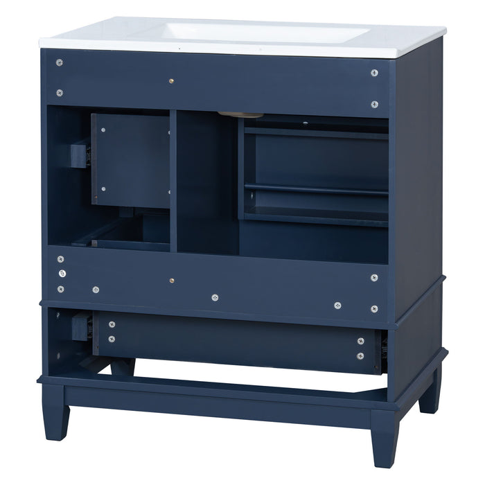 Freestanding Bathroom Vanity With Sink, Soft Close Door, 3 Drawers