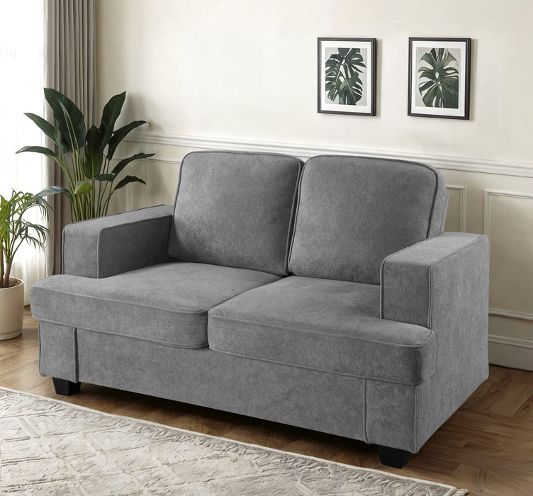 Modern Loveseat, Comfortable 2 Seater Couch With Deep Seating, Loose Back Cushions, Wide Arms
