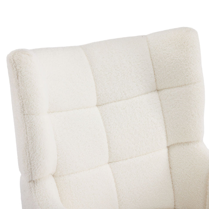 Accent Chair With Birch Wood Legs - White