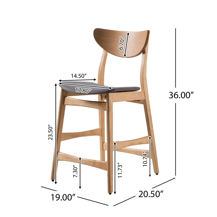 Retro Modern Counter Height Chair Set With Cushioned Seats