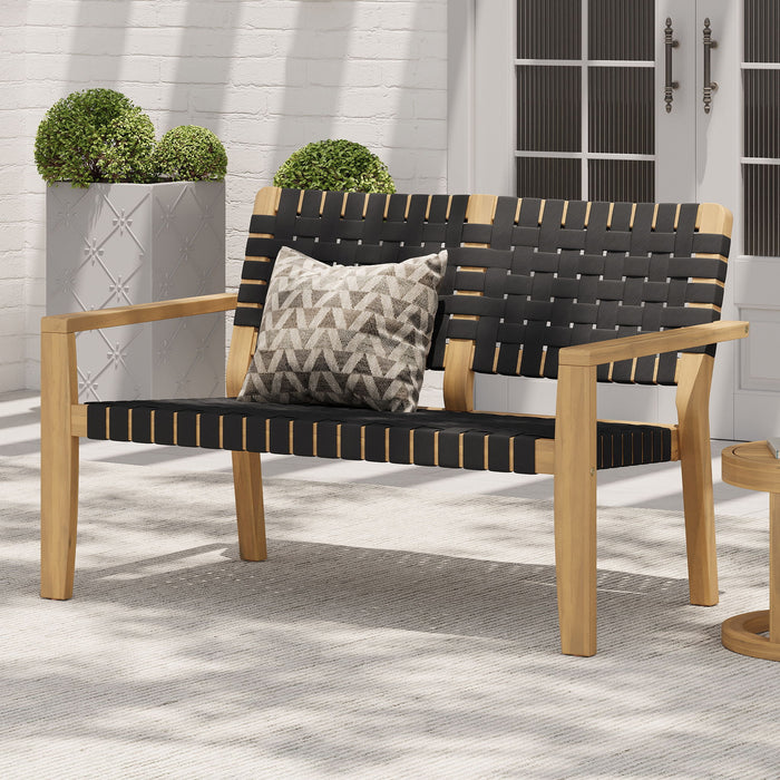 Woven Rope Outdoor Deep Seating Porch Loveseat For Garden