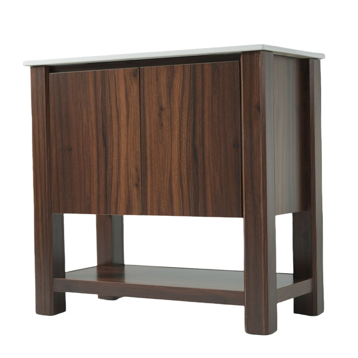 Modern Bathroom Vanity With Rectangle Ceramic Sink, Soft Closing Doors