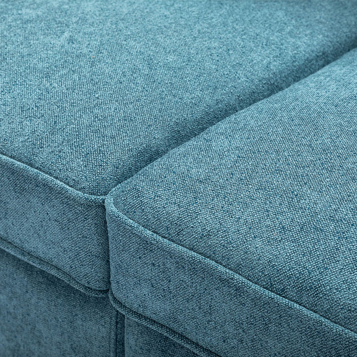 Modern Fabric Sofa With Plush Cushions, Sleek Arm Design