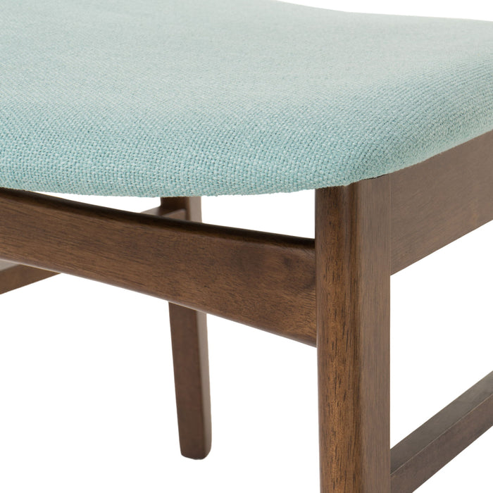 Elegant Fabric Dining Chair With Cushioned Seat And Wood Frame - Mint