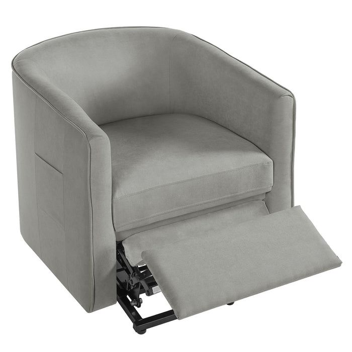 Power Lift Recliner Barrel Shape Reclining Chair With Footrest And Side Pocket