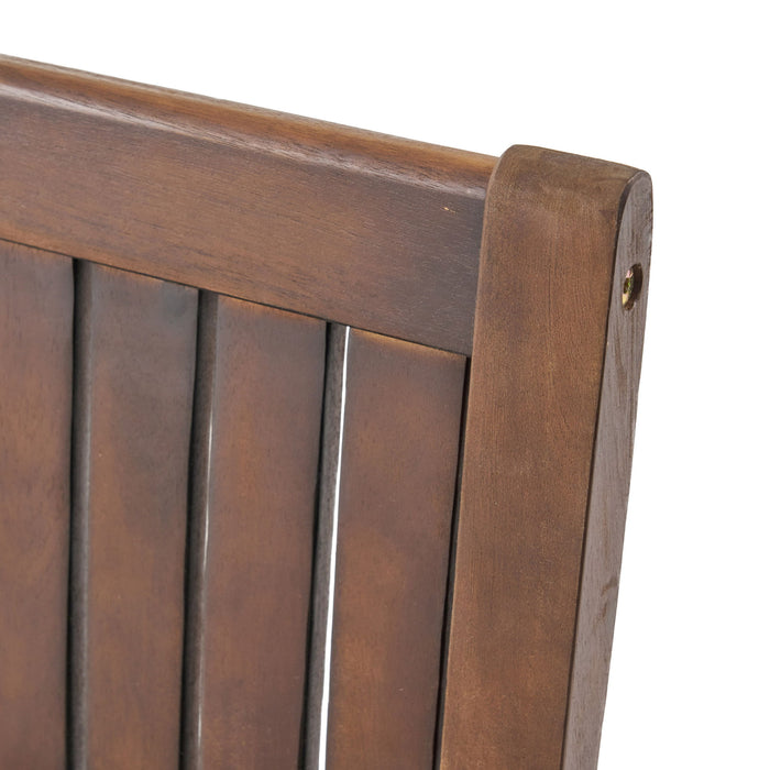 Wilson - Rustic Dining Chair Acacia Wood With Slat Panel Design (Set of 2) - Dark Brown