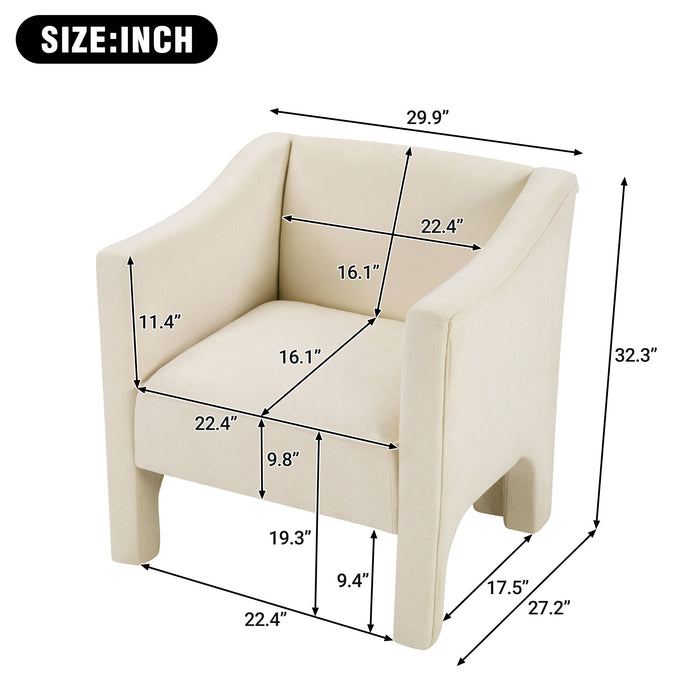 Barrel Accent Chair With Enclosed Arms
