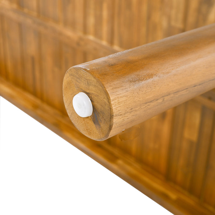 Kirk - Outdoor Patio 7 Pieces Chat Set With Wicker Chairs Cushions & Table - Beige / Light Brown / Teak