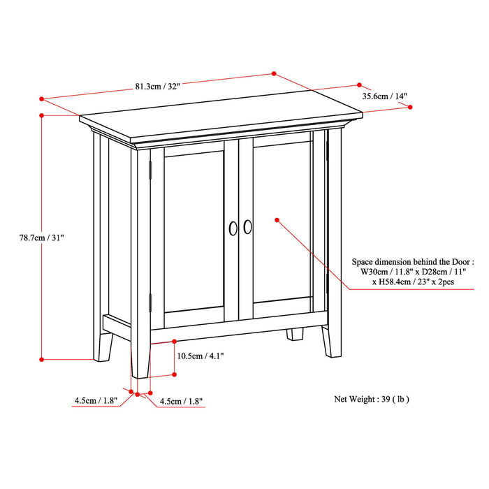Redmond - Handcrafted Low Storage Cabinet