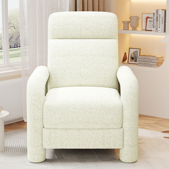 Push Back Recliner Armchair Upholstered Recliner Chair Single Sofa With Adjustable Backrest