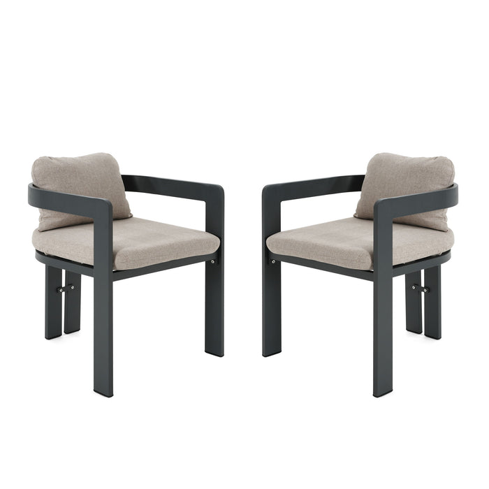 Pula - Patio Outdoor Aluminum Dining Chair (Set of 2)