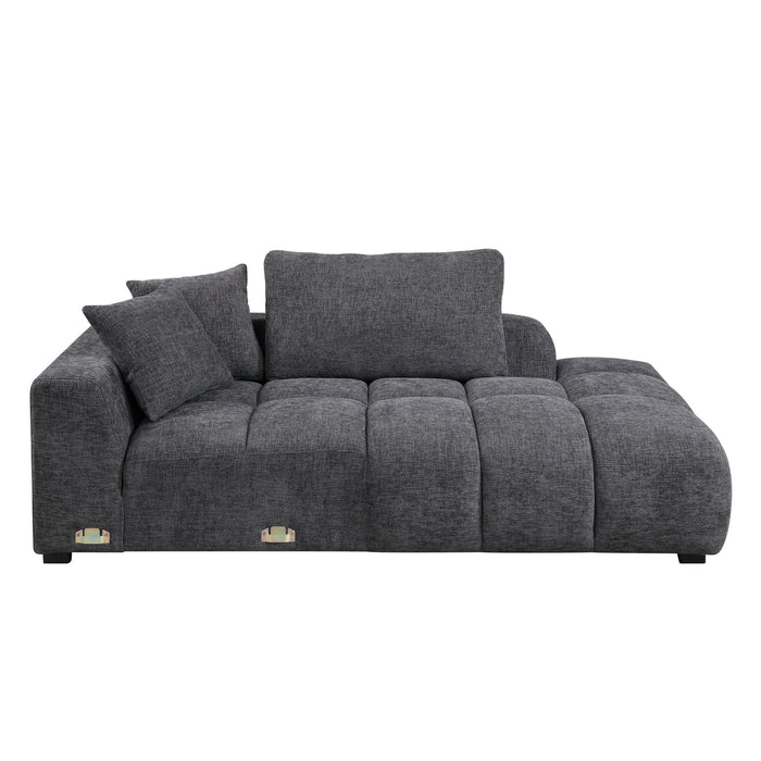 Chosen - Sectional Sofa With Toss Pillows With 2 Chaises With Ottoman - Gray