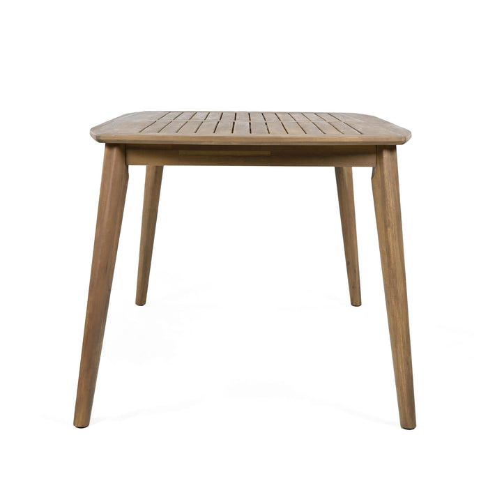 Acacia Wood Dining Table 8 Person Outdoor Table, Farmhouse Furniture For Patio, Garden, Backyard - Light Brown
