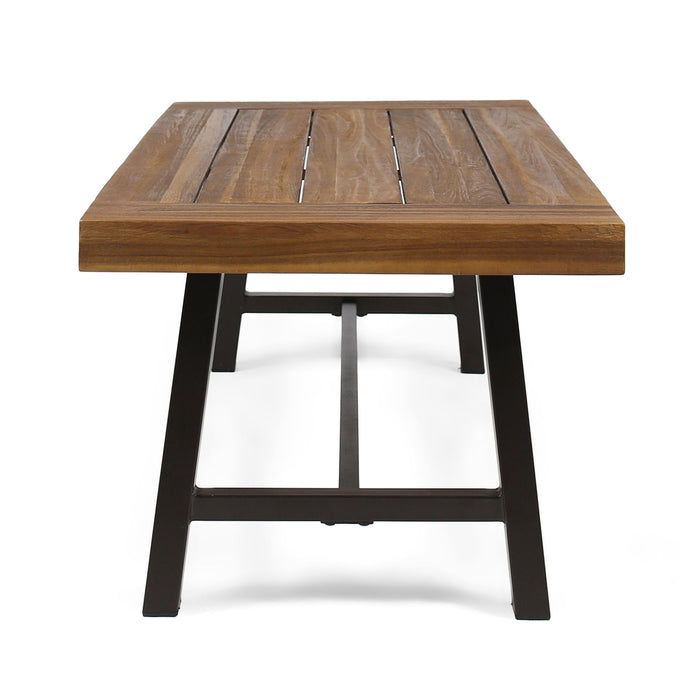 Carlisle - Industrial Coffee Table With And Slat Panel Design - Natural