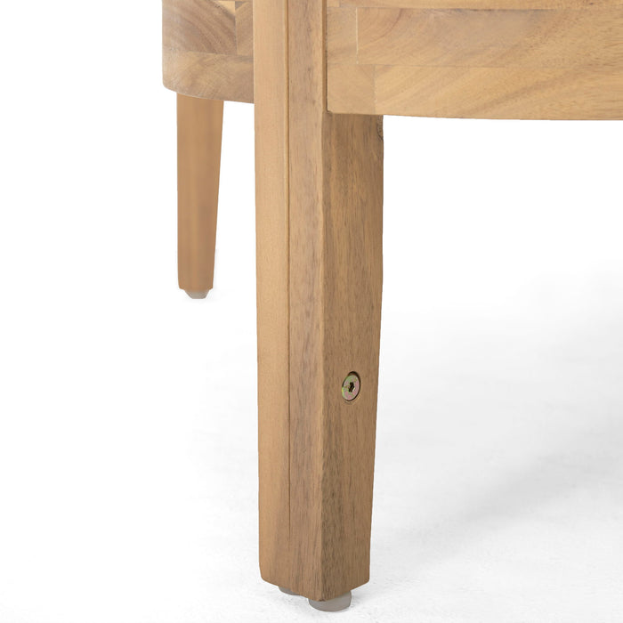 Outdoor Acacia Wood Patio Club Chair, Textilene Patio Furniture, Waterproof Thick Cushion Deep Seating For Porch, Garden, Backyard, Balcony, Weight Capacity 400Lbs, Light Teak - Beige