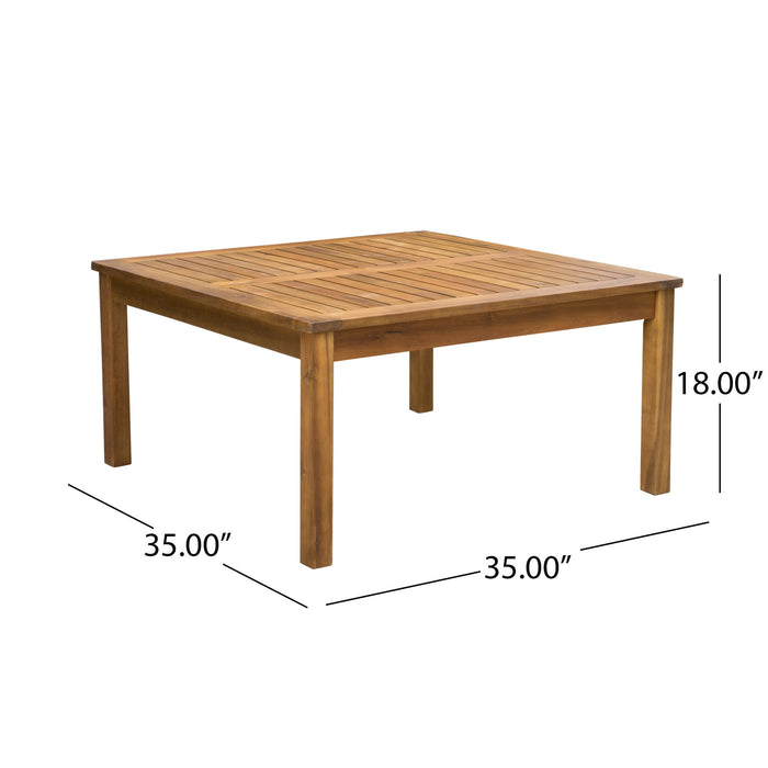 Perla - Rustic Square Coffee Table With Block Legs