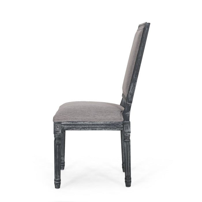 French Country Style Dining Chair With Upholstered Seating And Fluted Legs