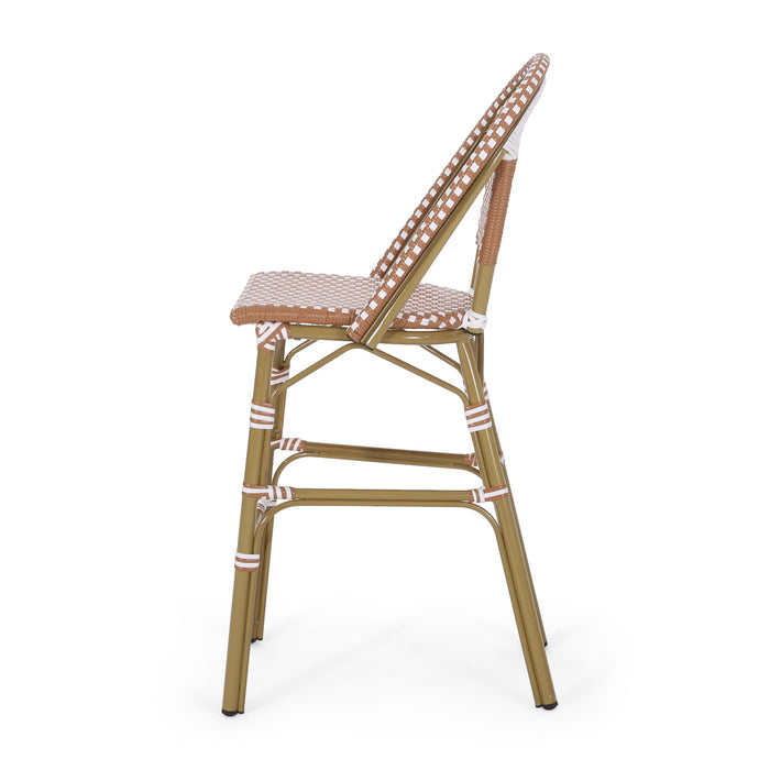 Outdoor Pe Rattan French Barstool Set