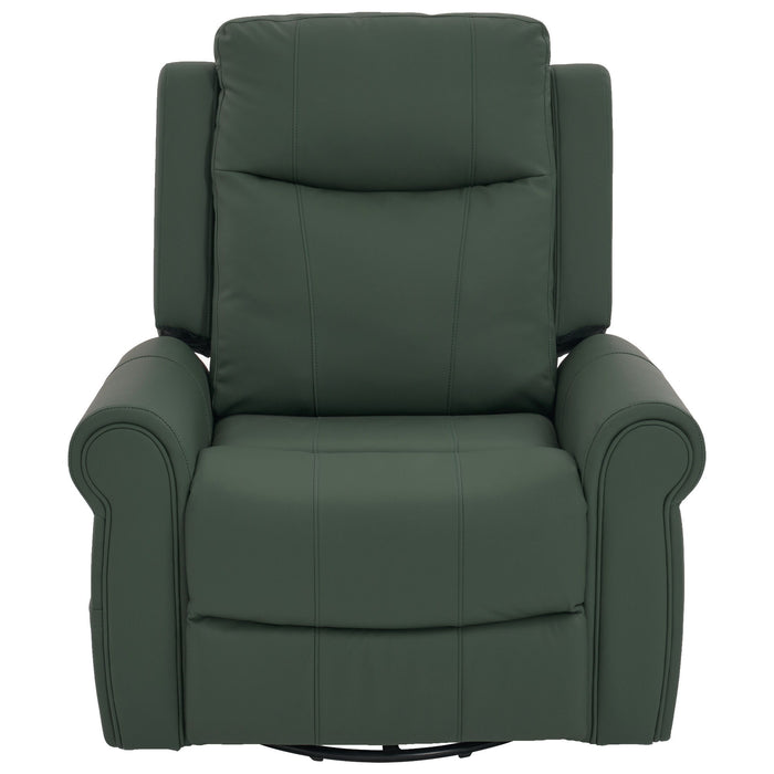 Manual Recliner Chair With 270 Degree Swivel, Massage & Heating, Dual Reclining Positions
