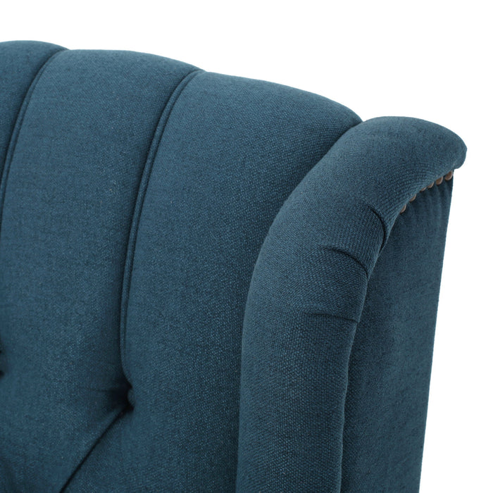 Armchair Recliner With Pushback Mechanism And Wingback Design