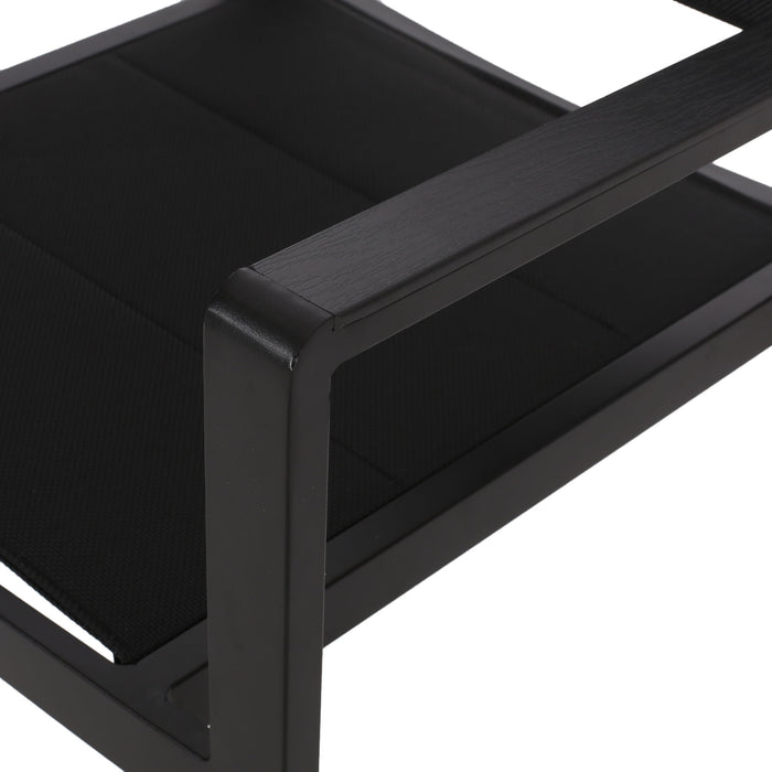 Baird - Outdoor Mesh And Aluminum Dining Chairs - Black