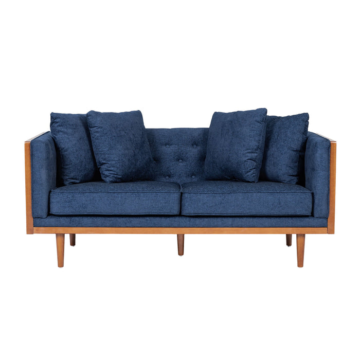 Retro Modern Loveseat With Button Tufted Upholstery