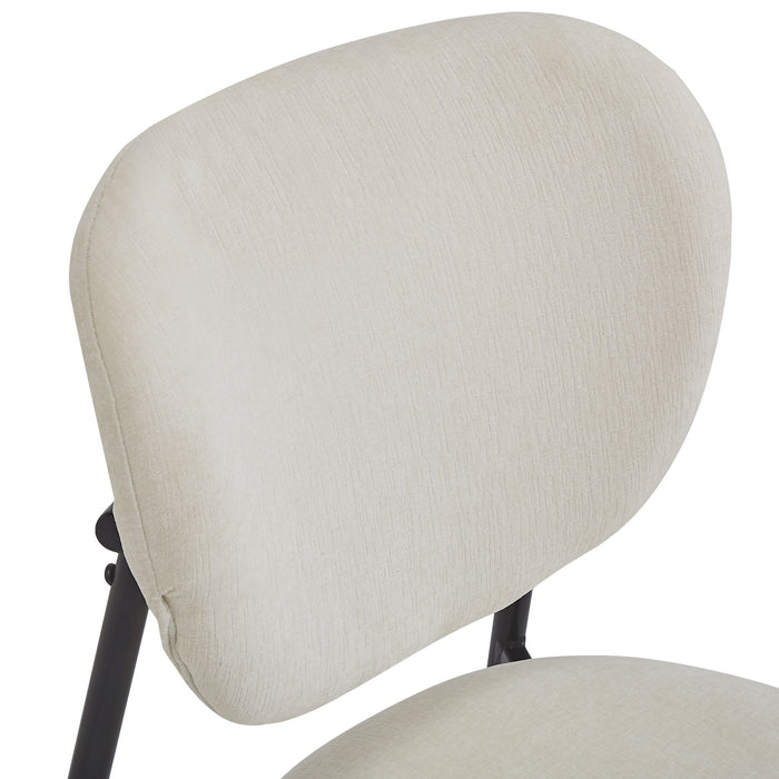 Modern Upholstered Dining Chairs With Metal Legs (Set of 2) - Beige