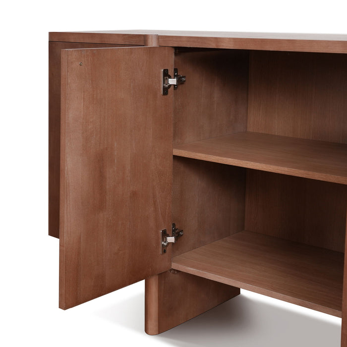 Govanny - Storage Sideboard With Adjustable Shelves & Rubberwood Legs - Espresso