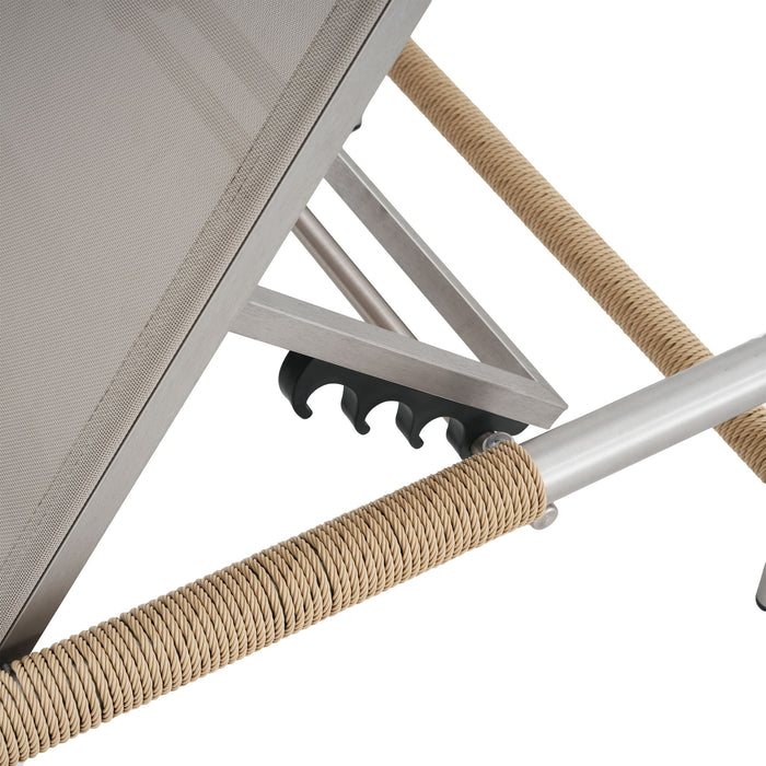 Hargrove - Outdoor Patio Aluminum Chaise Lounge (Set of 2) - Natural / Silver