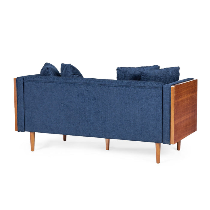 Retro Modern Loveseat With Button Tufted Upholstery