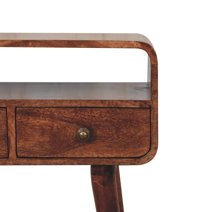 Solid Wood Curved Console Table