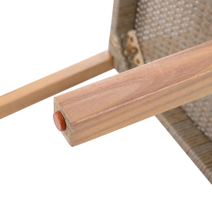 Outdoor Dining Chairs For Patios, Gardens (Set of 2) - Light Brown Multi / Light Teak