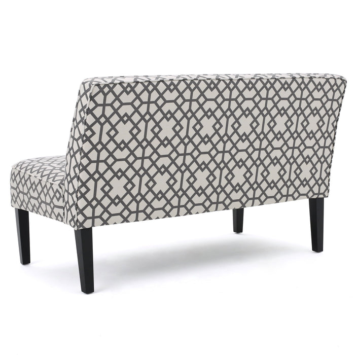 Contemporary Loveseat With Upholstered Fabric And Birch Wood Legs - Gray