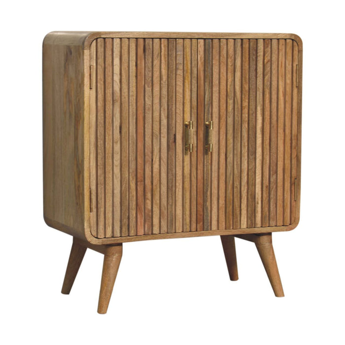 T Bar Ridged Cabinet - Brown